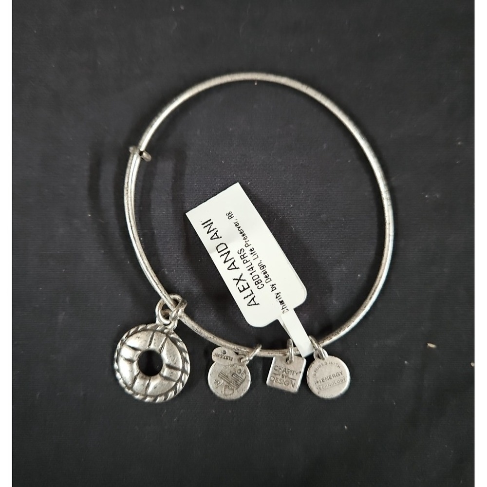 Alex and Ani Life Preserver Charm Bracelet NIB Silver Expandable Bangle